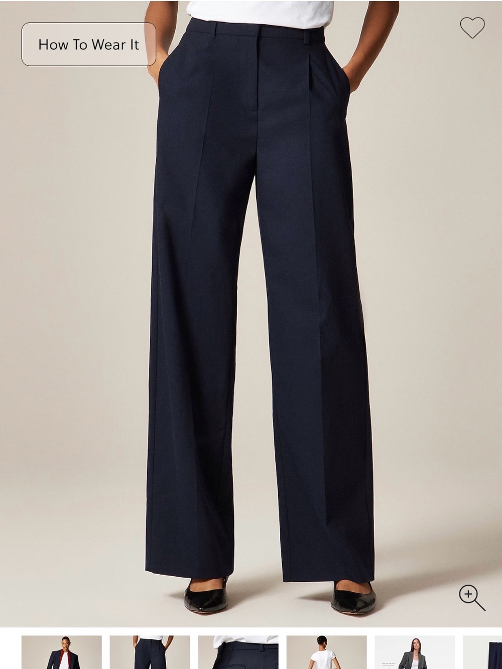 NWT J Crew wide leg trouser in Italian studio wool blend